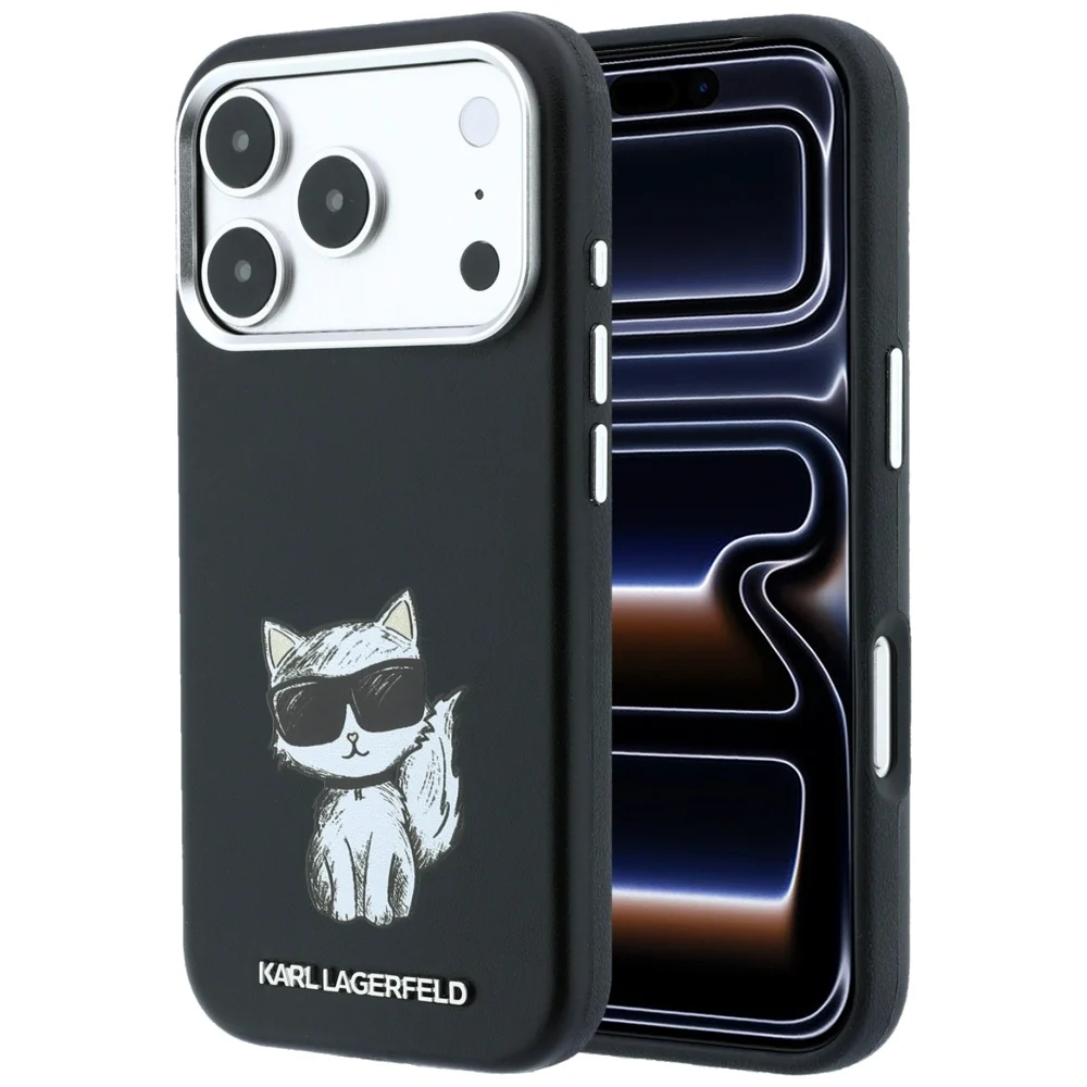 Custodia MagSafe per Apple iPhone 18 Pro / 17 Pro, Karl Lagerfeld, Choupette Sketch, Nera — 1