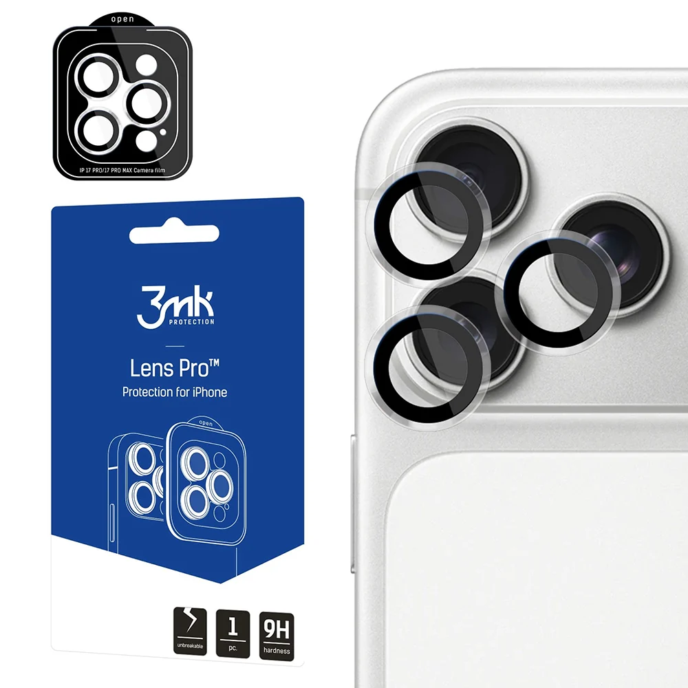 Pellicola protettiva per fotocamera posteriore 3MK Protection Pro per Apple iPhone 18 Pro / 18 Pro Max, vetro temperato, trasparente — 1