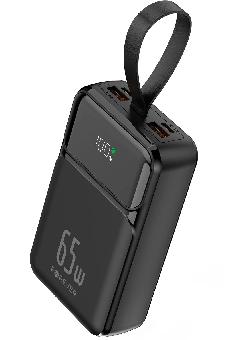 Batteria Esterna Forever TB-400, 20000mAh, 65W, QC + PD, 2 x USB-A - 2 x USB-C, Nera — 1