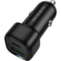 Caricabatterie Auto Borofone BZ34B Cloud, 38W, 3A, 1 x USB-A - 1 x USB-C, Nero