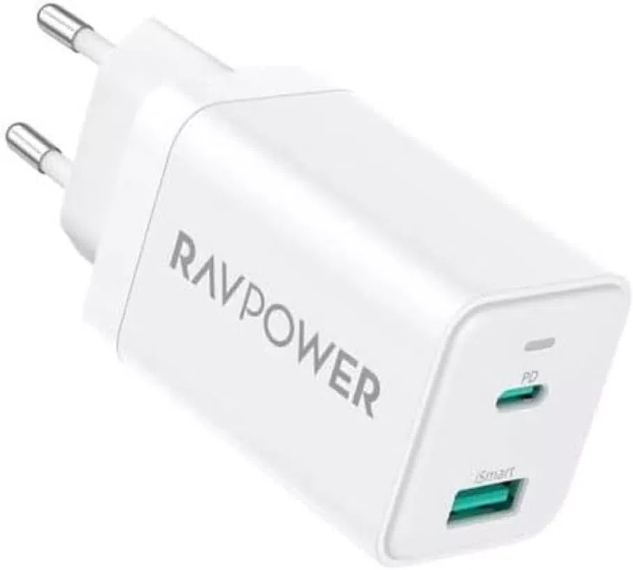 Caricatore da rete RavPower RP-PC171, 45W, 3A, 1 x USB-A - 1 x USB-C, Bianco — 1