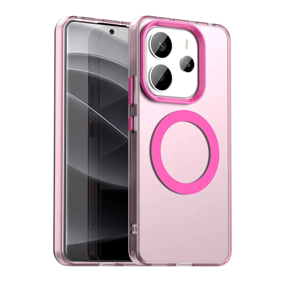 Custodia MagSafe per Xiaomi Redmi Note 14 4G (Standard), Techsuit, CandyCase, Rosa — 1
