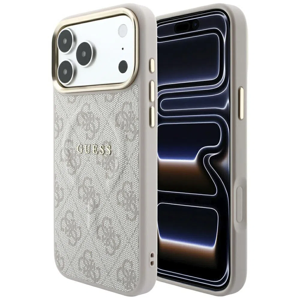 Custodia MagSafe per Apple iPhone 18 Pro / 17 Pro, Guess, 4G Embossed Classic, Rosa — 1