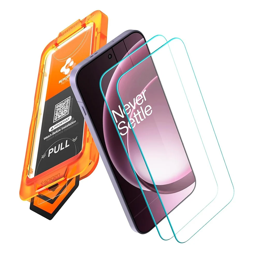 Pellicola protettiva per schermo Spigen GlastR AlignMaster S per OnePlus 15, Vetro temperato, Full Glue, Set 2 pezzi AGL11333 — 1