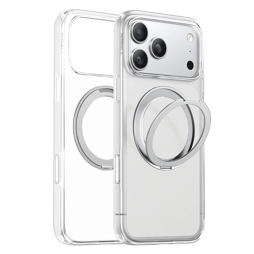 Custodia MagSafe per Apple iPhone 18 Pro / 17 Pro, Torras, Ostand O1 Guardian, Trasparente — 1