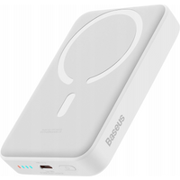 Batteria Esterna Wireless Baseus Magnetic Mini, 10000mAh, 30W, PD + FQI, 1 x QI - 1 x USB-C, Bianca PPCX110202