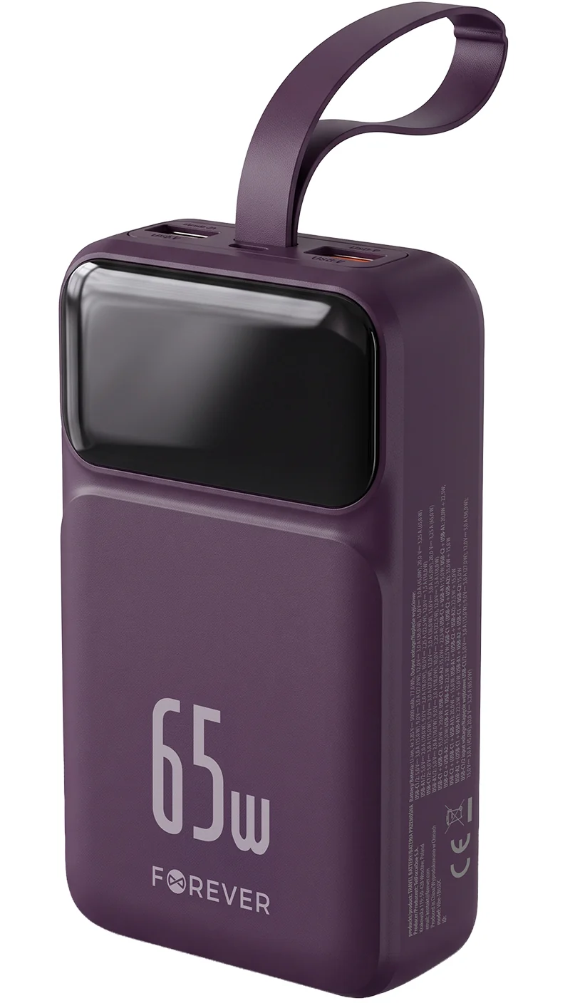 Batteria Esterna Forever Vibe-TB65, 20000mAh, 65W, QC + PD, 2 x USB-A - 2 x USB-C, Vinaccia — 1