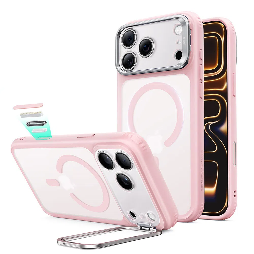 Custodia MagSafe per Apple iPhone 18 Pro Max / 17 Pro Max, ESR, Classic Hybrid Kickstand, Rosa Satinata — 1