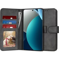 Custodia per Xiaomi Redmi Note 15 Pro 4G, Techsuit, Diary Book, Nera