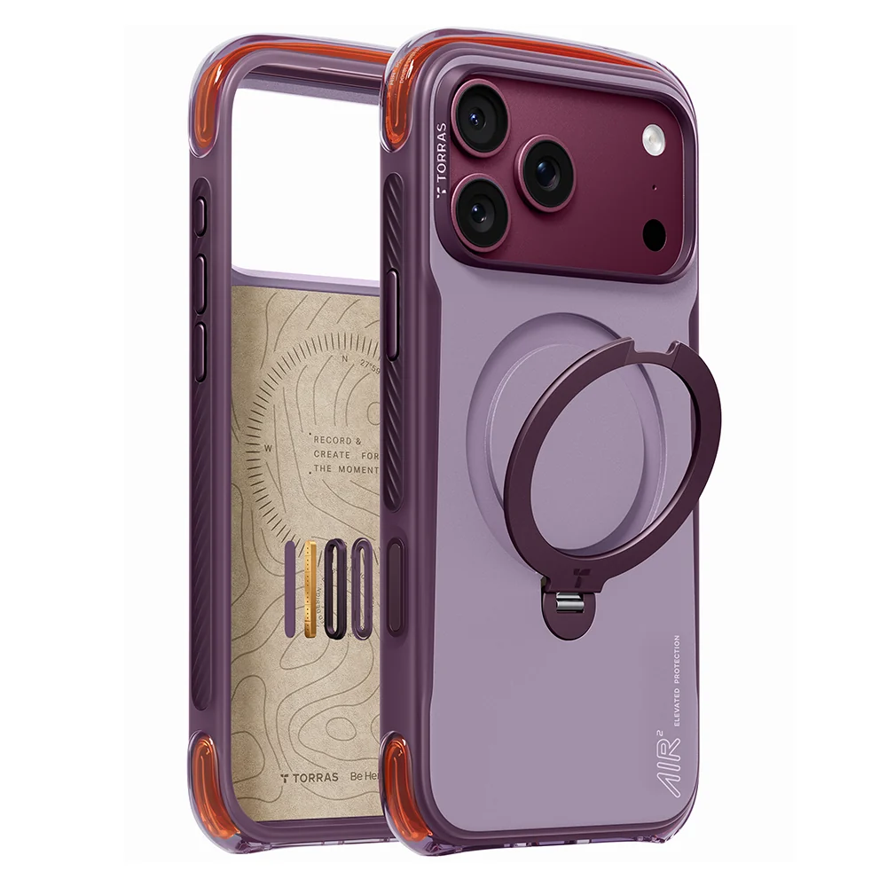 Custodia MagSafe per Apple iPhone 18 Pro Max / 17 Pro Max, Torras, Ostand Q3 Air Pro, Viola — 1