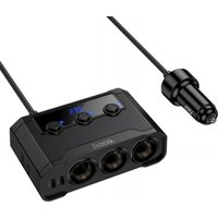 Caricabatterie Auto HOCO Z64, 15.5W, 3.1A, 2 x USB-A - 2 x USB-C - 3 x Estensione Accendisigari, Nero
