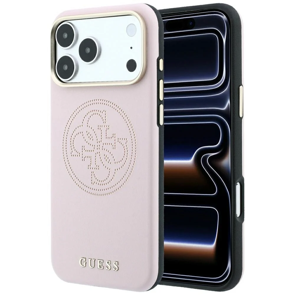 Custodia MagSafe per Apple iPhone 18 Pro / 17 Pro, Guess, Perforata 4G, Rosa — 1