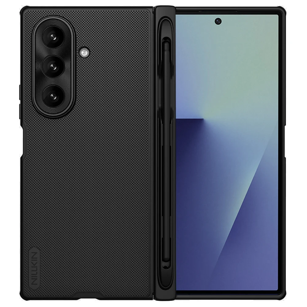 Custodia MagSafe per Samsung Galaxy Z Fold7 F966, Nillkin, Super Frosted Shield con Porta Penna, Nera — 1