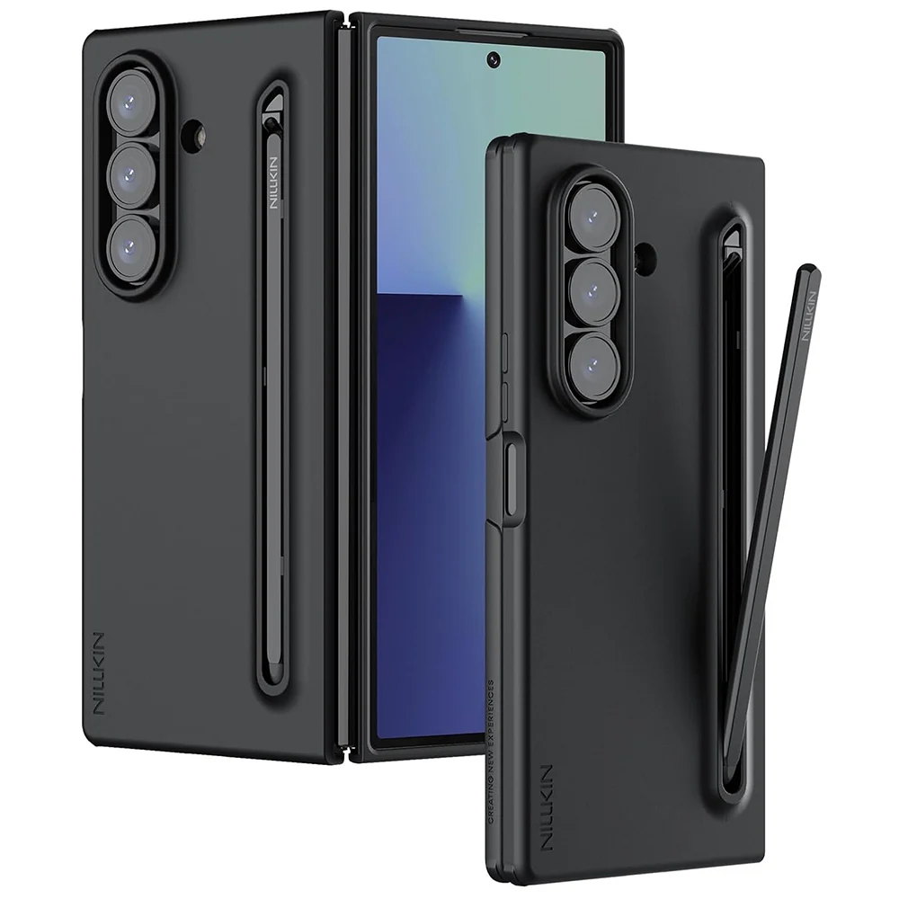 Custodia per Samsung Galaxy Z Fold7 F966, Nillkin, Flex Pure con supporto per S-Pen, Nera — 1