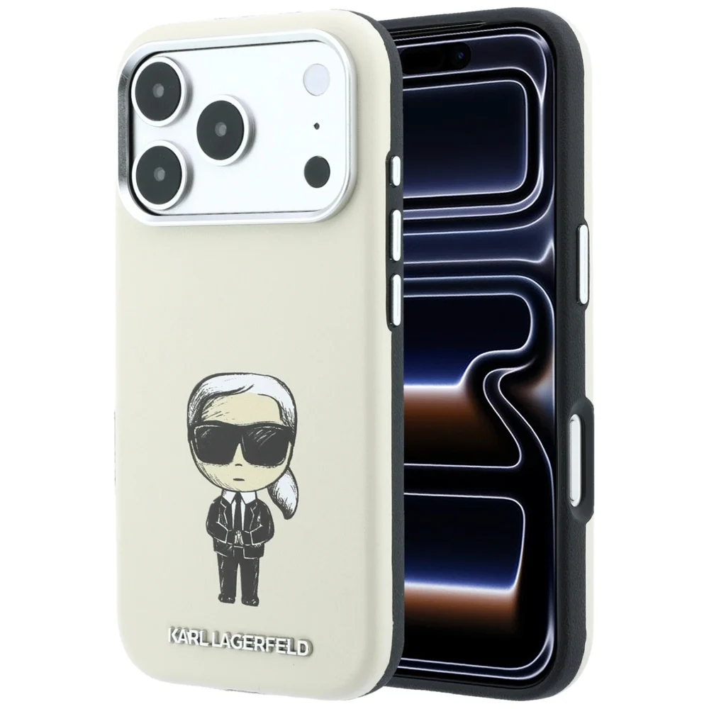 Custodia MagSafe per Apple iPhone 18 Pro / 17 Pro, Karl Lagerfeld, Ikonik Sketch, Beige — 1