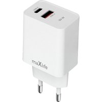 Caricabatterie Rete MaXlife MXTC-13-20AC, 20W, 3A, 1 x USB-A - 1 x USB-C, Bianco