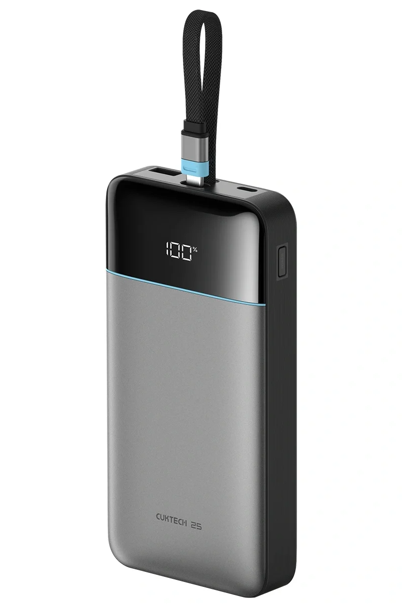 Batteria Esterna Cuktech LPB252N, 25000mAh, 120W, QC + PD, 1 x USB-A - 2 x USB-C, Grigio — 1