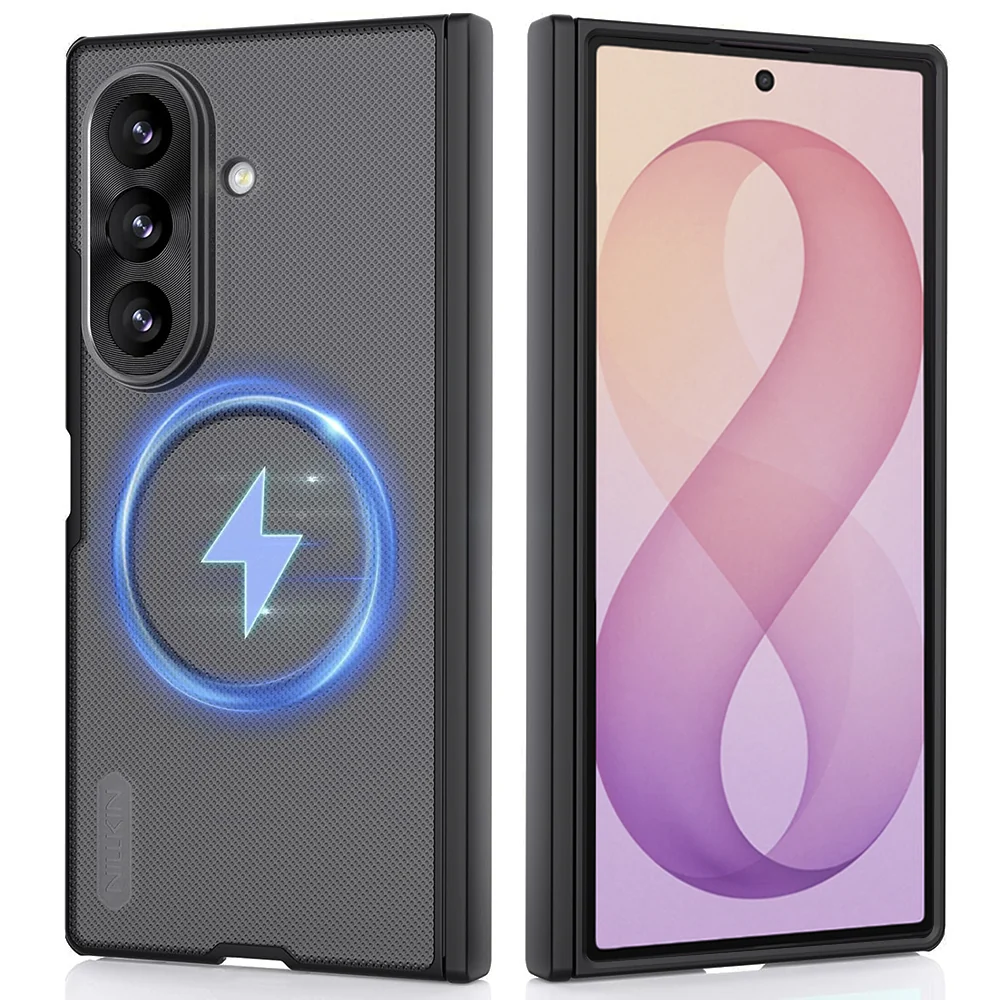 Custodia MagSafe per Samsung Galaxy Z Fold8 Ultra F976, Nillkin, Super Frosted Shield, Nero Trasparente — 1
