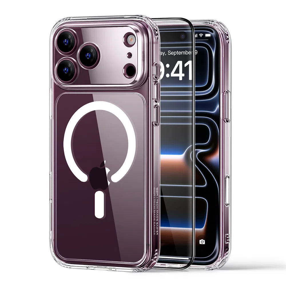 Custodia MagSafe per Apple iPhone 18 Pro / 17 Pro, ESR, Classic Hybrid con protezione per schermo, Trasparente — 1