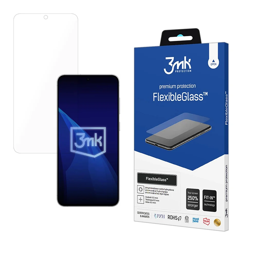 Pellicola protettiva per schermo 3MK FlexibleGlass per Samsung Galaxy S26 FE S741, Vetro Flessibile, Full Glue — 1