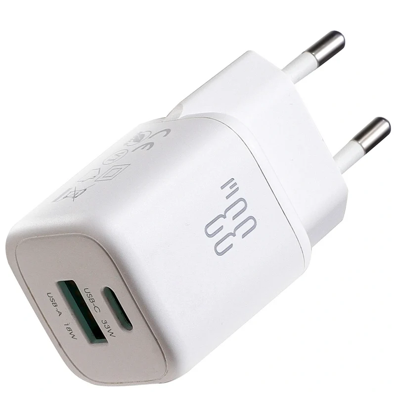 Caricatore da Rete con Cavo USB-C Joyroom JR-TG7, 33W, 3A, 1 x USB-A - 1 x USB-C, Bianco — 1