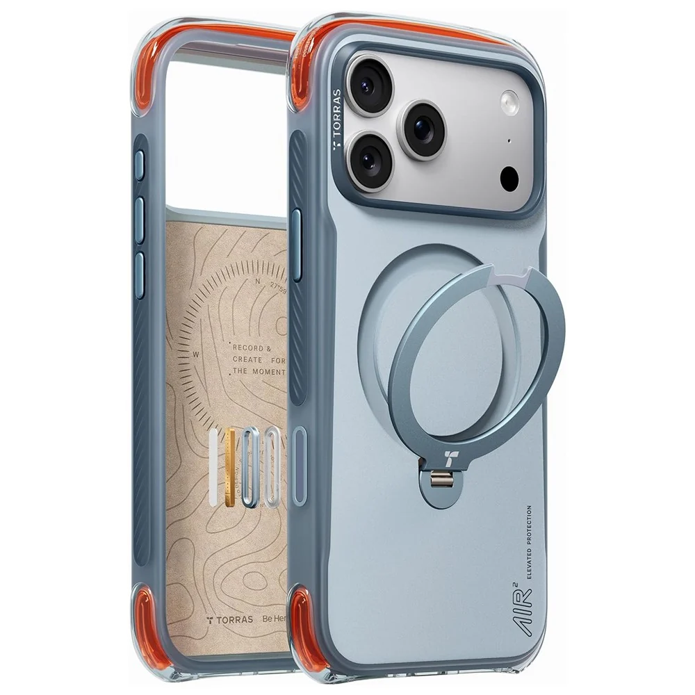 Custodia MagSafe per Apple iPhone 18 Pro Max / 17 Pro Max, Torras, Ostand Q3 Air Pro, Blu — 1