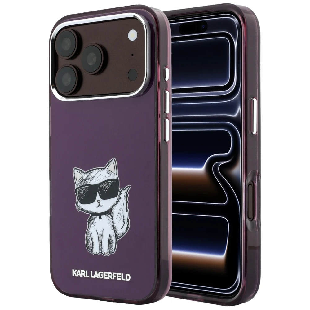 Custodia MagSafe per Apple iPhone 18 Pro / 17 Pro, Karl Lagerfeld, HC IML Choupette Body Sketch Print, Vinaccia — 1