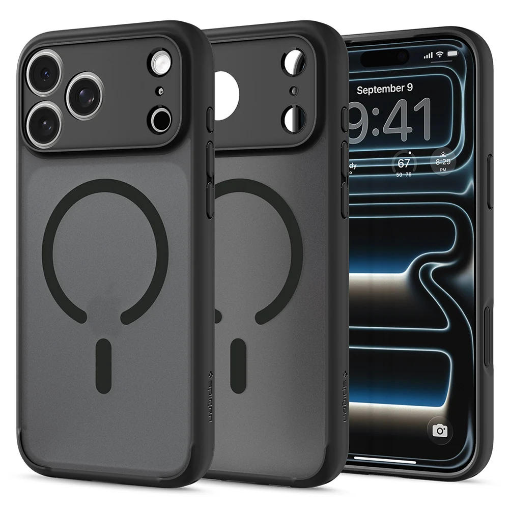 Custodia MagSafe per Apple iPhone 18 Pro Max / 17 Pro Max, Spigen, Ultra Hybrid, Nero Satinato ACS12123 — 1