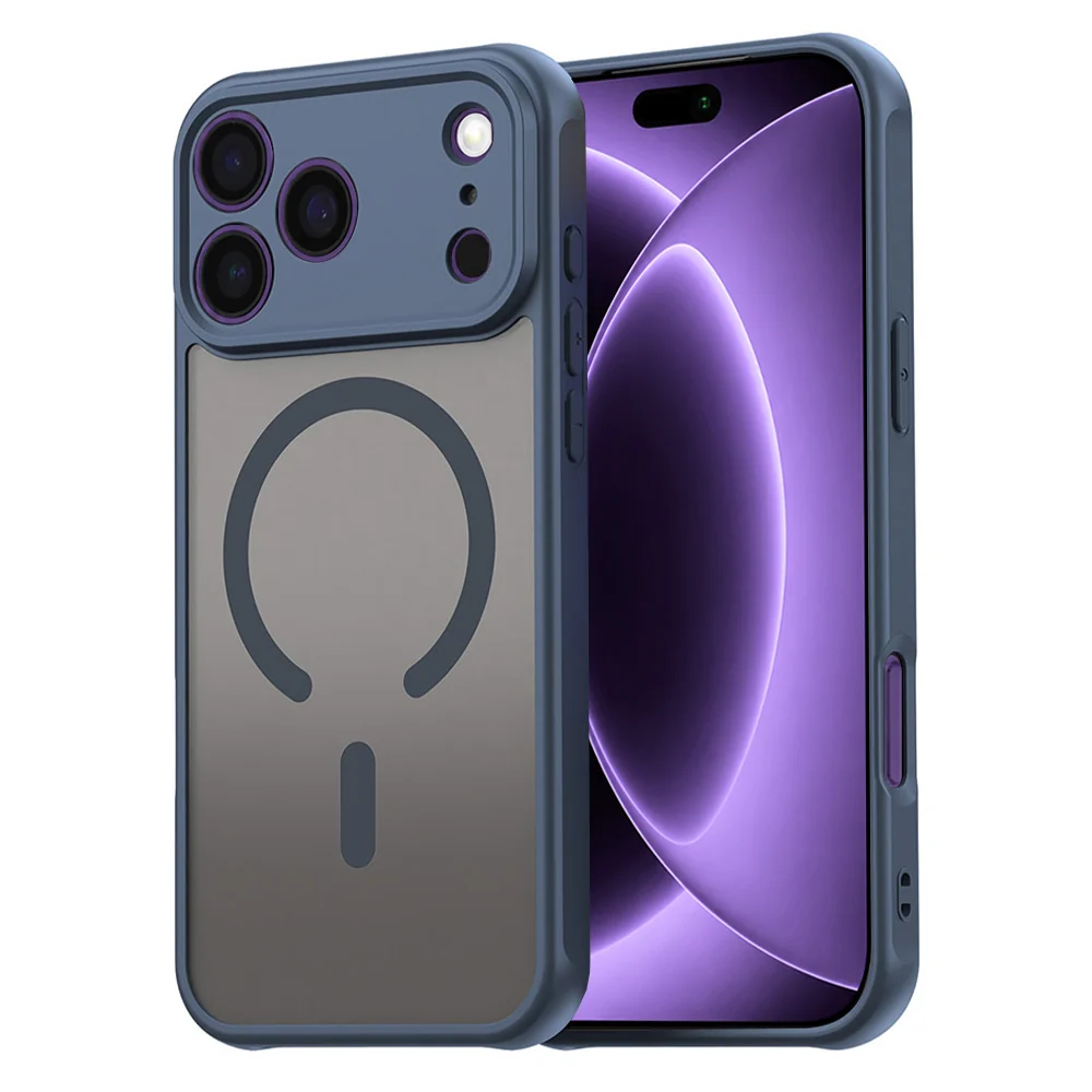 Custodia MagSafe per Apple iPhone 18 Pro / 17 Pro, Techsuit, HaloFrost II, Blu Navy — 1