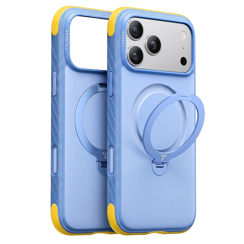 Custodia MagSafe per Apple iPhone 18 Pro Max / 17 Pro Max, Torras, Ostand Q3 Rugged, Blu — 1