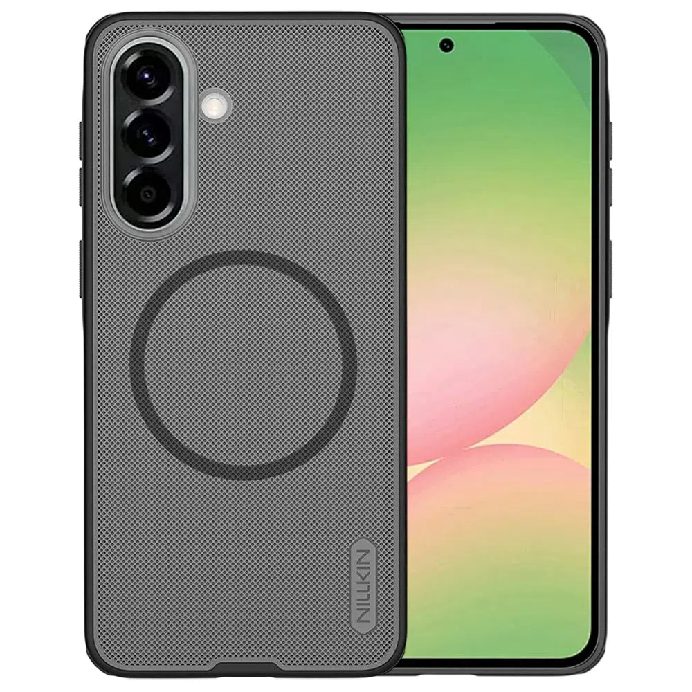 Custodia MagSafe per Samsung Galaxy A57 5G, Nillkin, Super Shield Pro, Nero Trasparente — 1