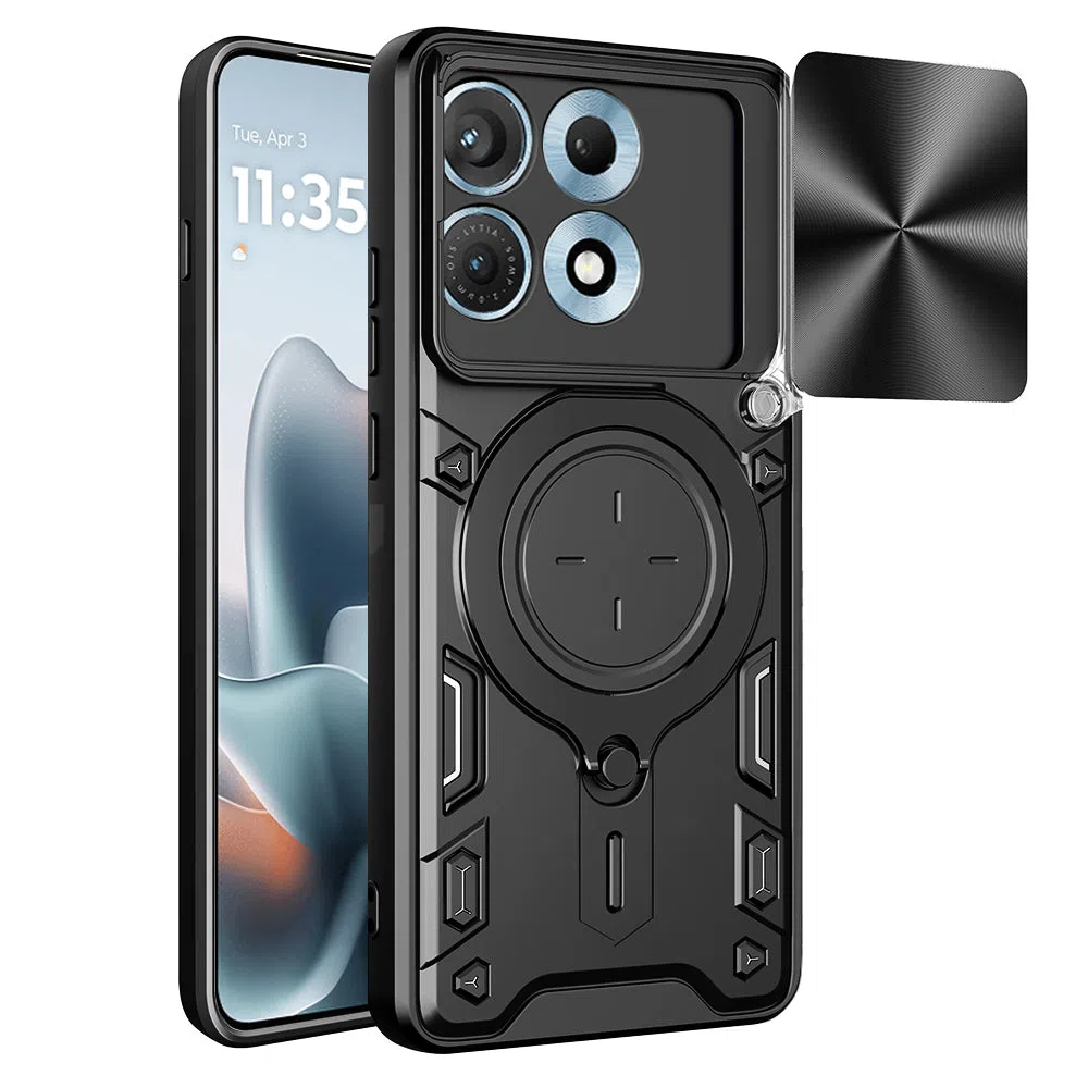 Custodia per Motorola Edge 70 Max, Techsuit, CamGuard Pro, Nera — 1