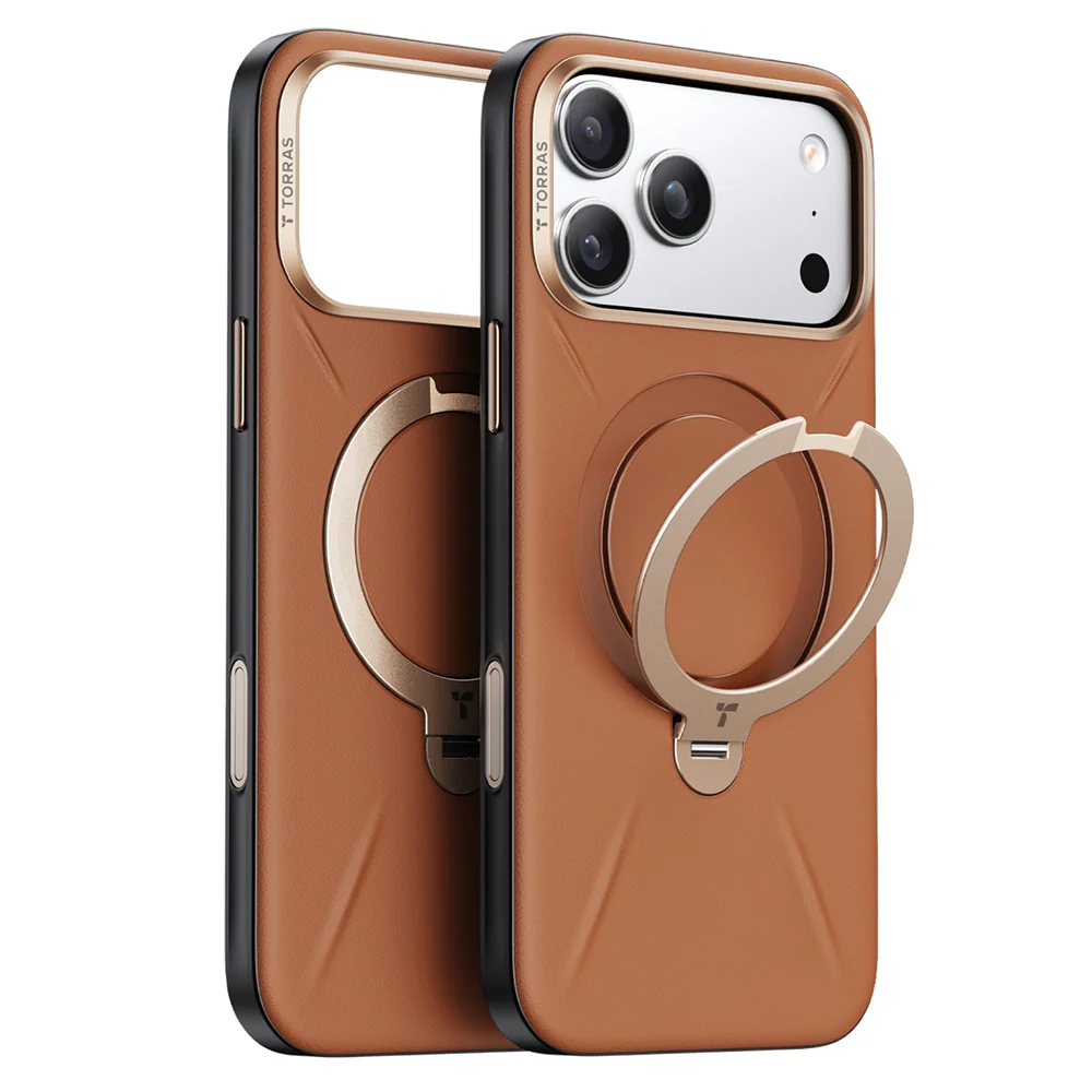 Custodia MagSafe per Apple iPhone 18 Pro Max / 17 Pro Max, Torras, QPRO Leather, Marrone — 1