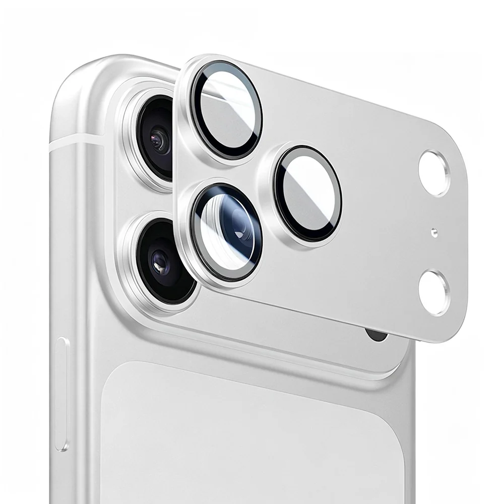 Pellicola protettiva per fotocamera posteriore Lito Crown Halo AR + AF per Apple iPhone 18 Pro, vetro temperato, argento — 1