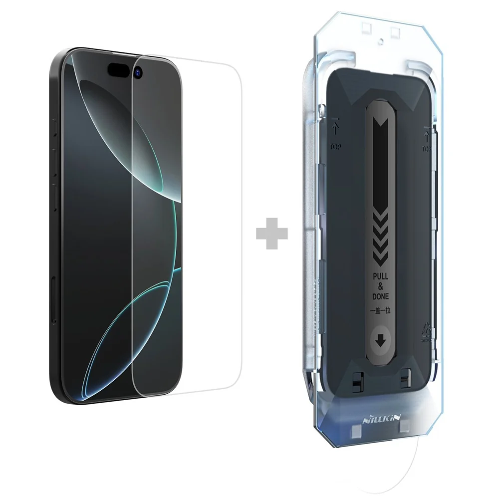Pellicola protettiva per schermo Nillkin H+ Pro con applicatore per Apple iPhone 16, vetro temperato, adesivo completo — 1