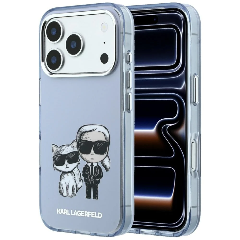 Custodia MagSafe per Apple iPhone 18 Pro / 17 Pro, Karl Lagerfeld, IML KC Bodies Sketch Print, Blu — 1