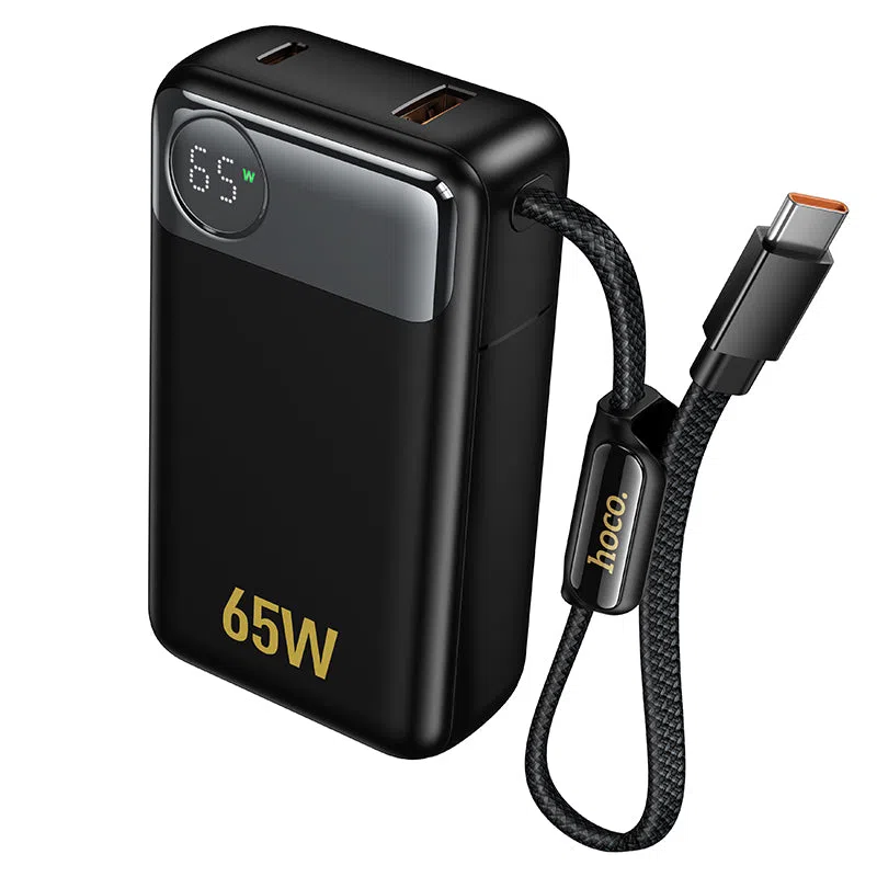 Batteria Esterna HOCO Q53, 12000mAh, 65W, QC + PD, 1 x USB-A - 2 x USB-C, Nera — 1