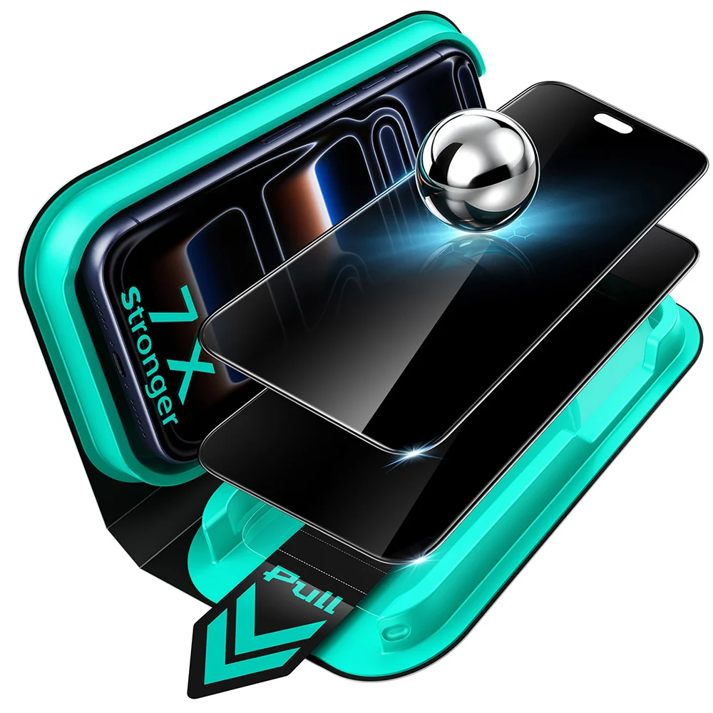 Pellicola protettiva per schermo Privacy ESR Armorite UltraFit per Apple iPhone 18 Pro Max, vetro temperato, Full Glue, set da 2 pezzi — 1