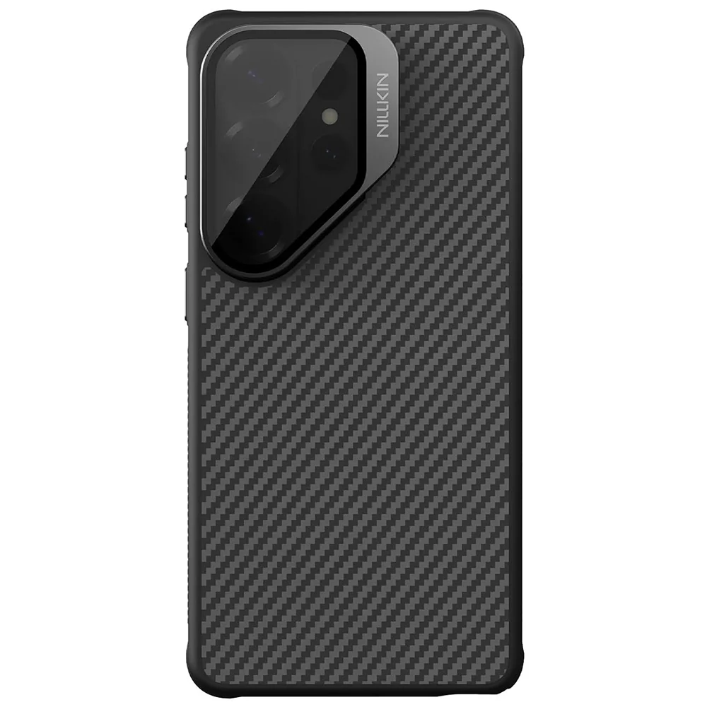 Custodia MagSafe per Samsung Galaxy S26 Ultra S948, Nillkin, CarboProp con copertura obiettivo nera trasparente, Nera — 1