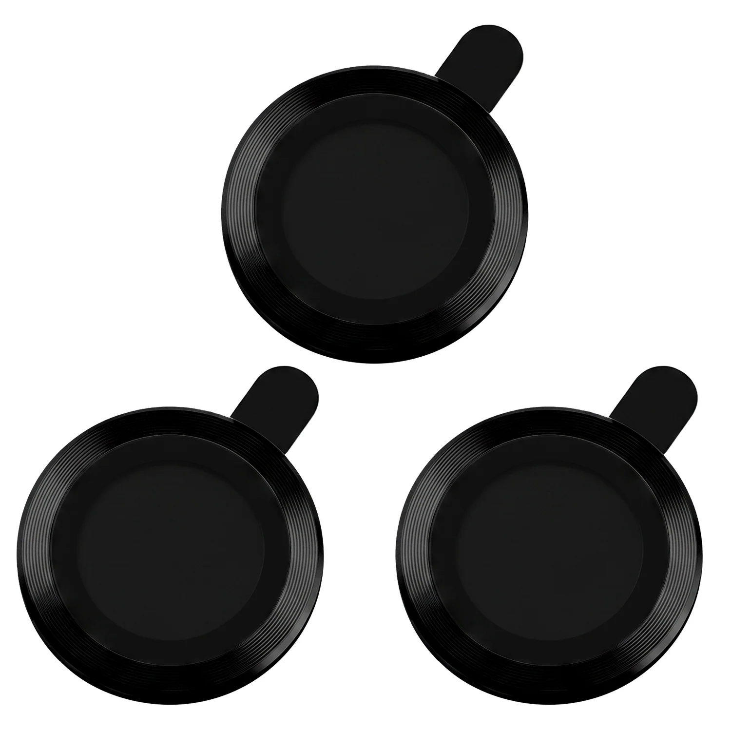 Cornice di protezione per fotocamera posteriore OEM per Apple iPhone 18 Pro, Vetro temperato, Nero — 1