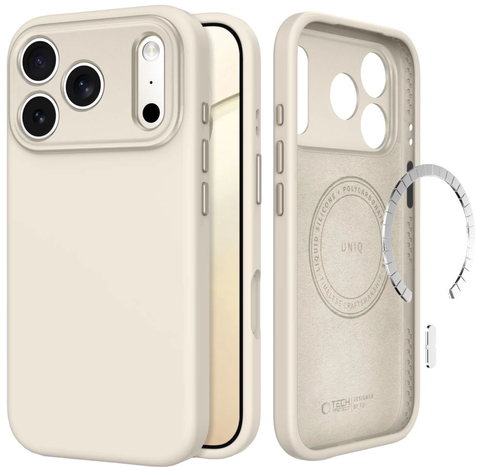 Custodia MagSafe per Apple iPhone 18 Pro / 17 Pro, Tech-Protect, Uniq CC, Beige — 1