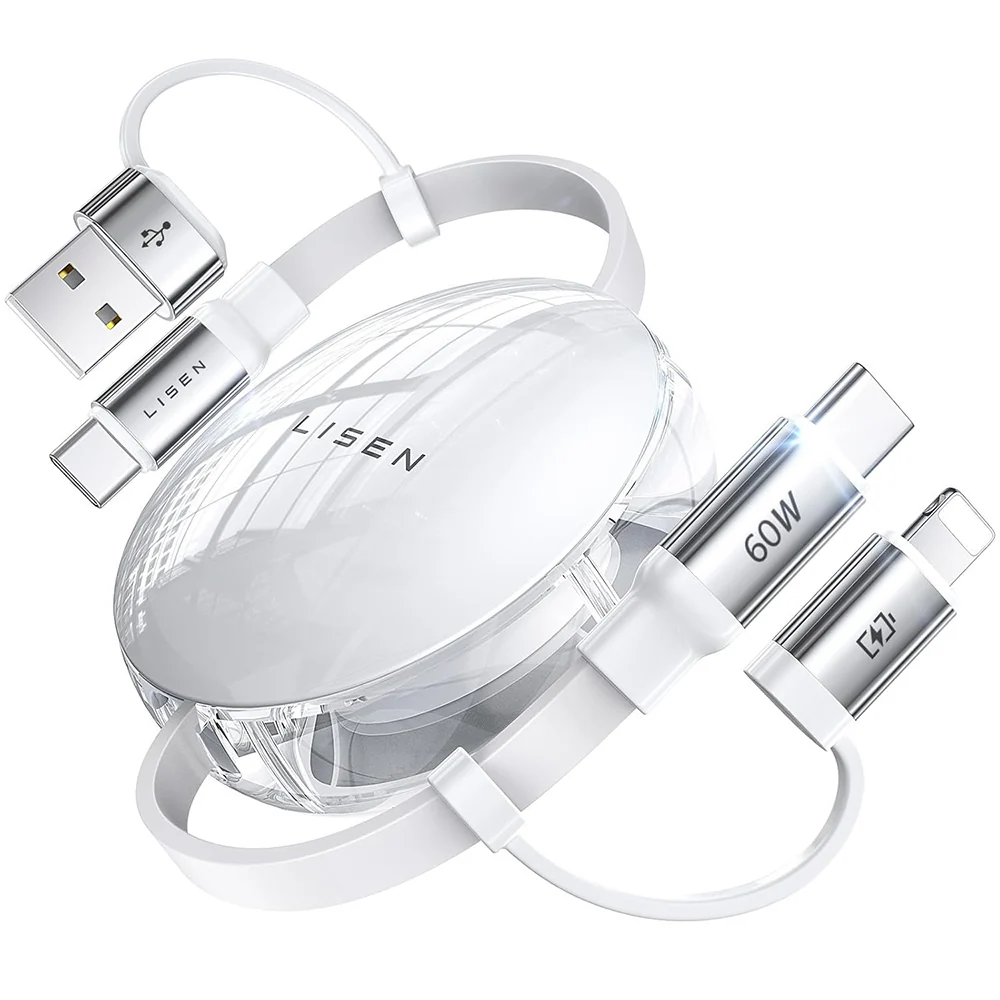 Cavo dati e ricarica USB-C / USB-A - USB-C / Lightning Lisen, 60W, 1m, Bianco YL0123030001 — 1