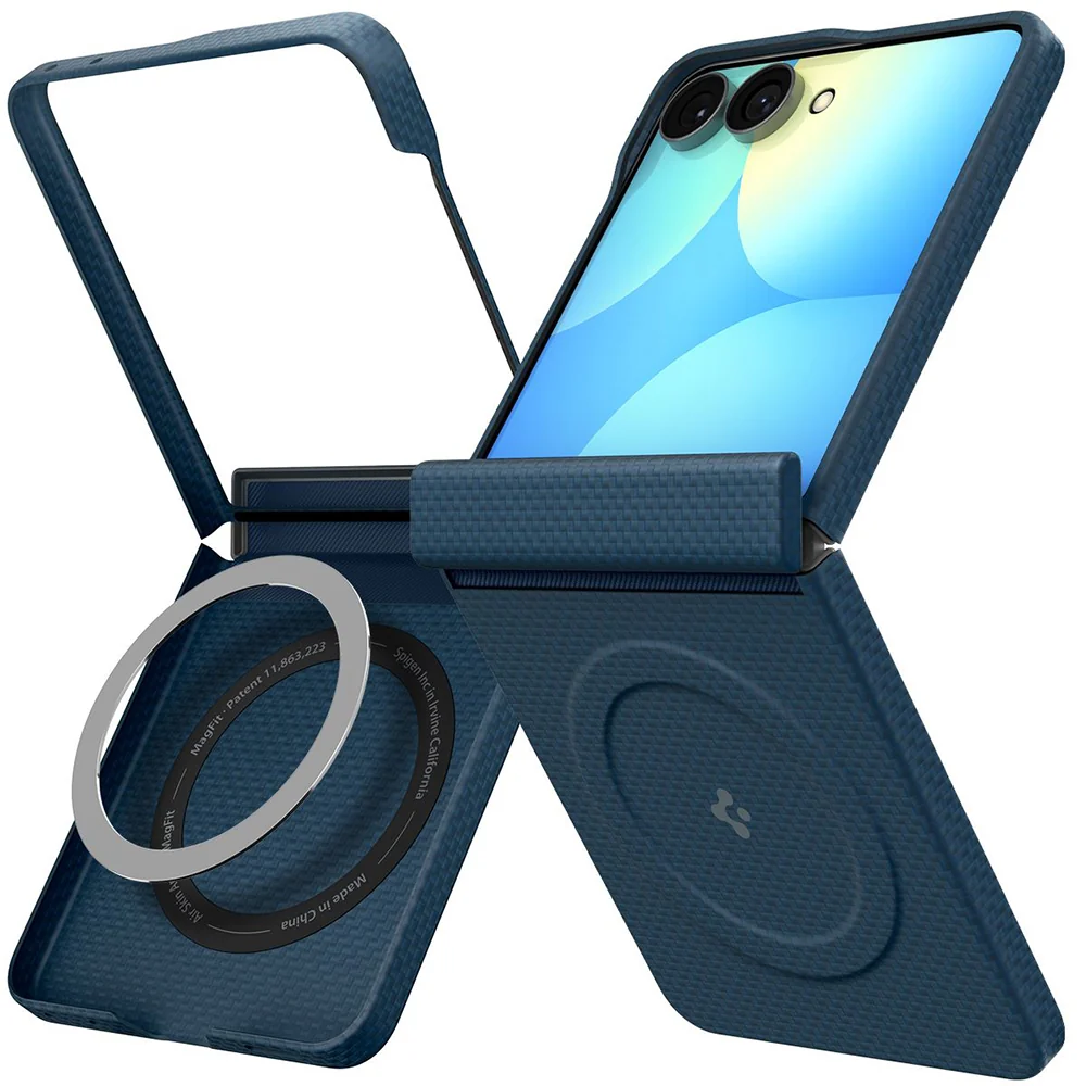 Custodia MagSafe per Samsung Galaxy Z Flip8 F776, Spigen, Air Skin, Blu Navy ACS11514 — 1