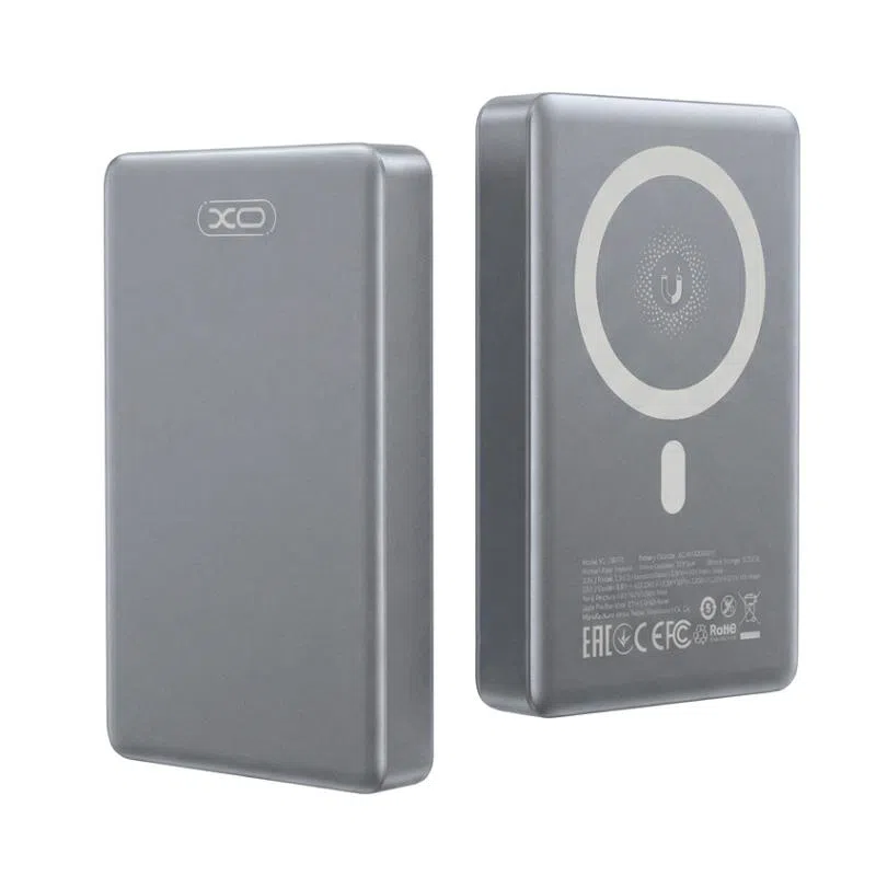 Batteria Esterna Wireless XO Design PR294, 10000mAh, 20W, PD + FQI, 1 x QI - 1 x USB-C, Grigio — 1