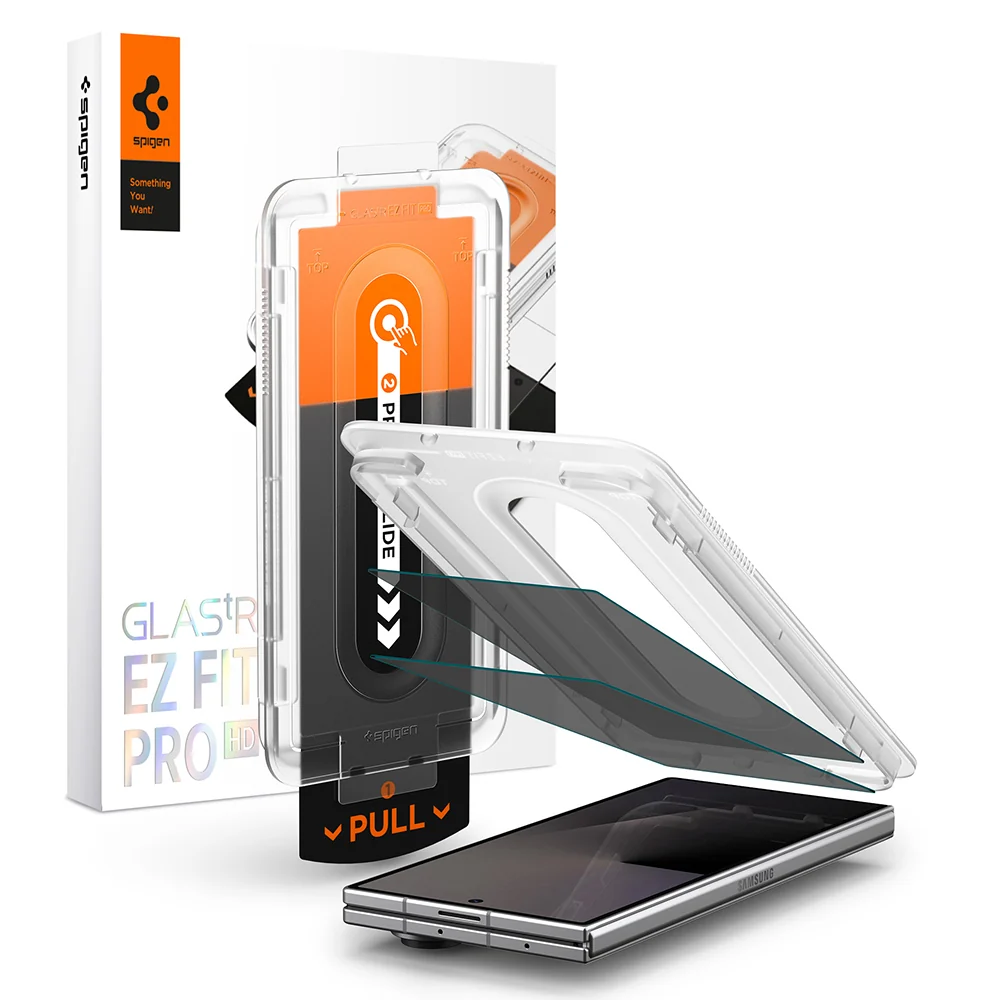 Pellicola protettiva per schermo esterno Privacy Spigen GlastR EZ FIT Pro HD per Samsung Galaxy Z Fold8 Ultra F976, Vetro temperato, Colla completa, Set da 2 pezzi — 1
