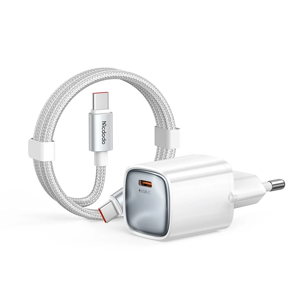Caricatore da rete con cavo USB-C Mcdodo Nano CH-8263, 65W, 3,25A, 1 x USB-C, Bianco — 1