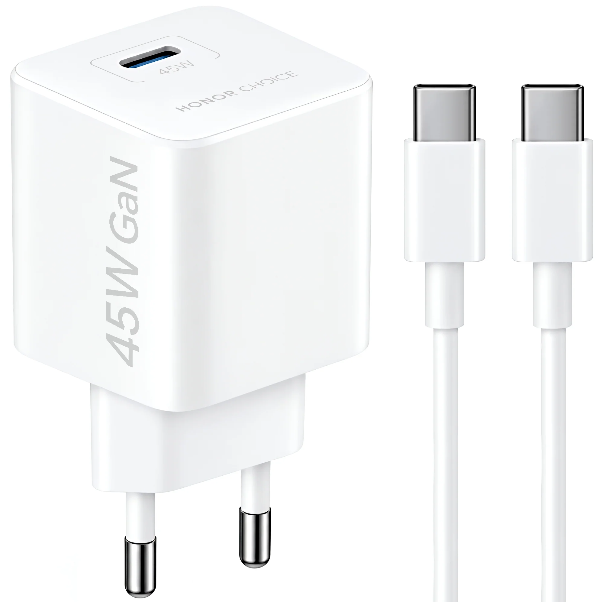 Caricatore da rete con cavo USB-C Honor Choice CP045E, 45W, 3A, 1 x USB-C, Bianco 5504ALHP — 1