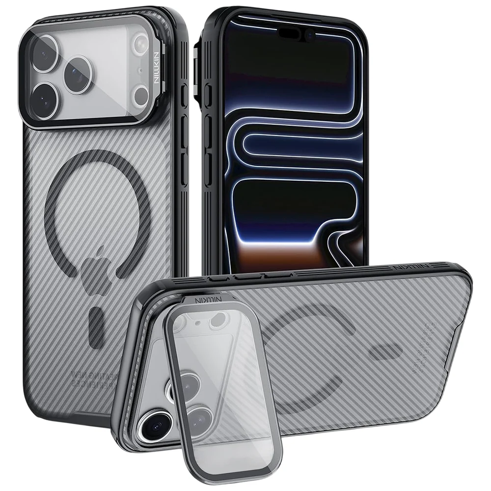 Custodia MagSafe per Apple iPhone 18 Pro Max / 17 Pro Max, Nillkin, CamShield Prop, Nera Trasparente — 1
