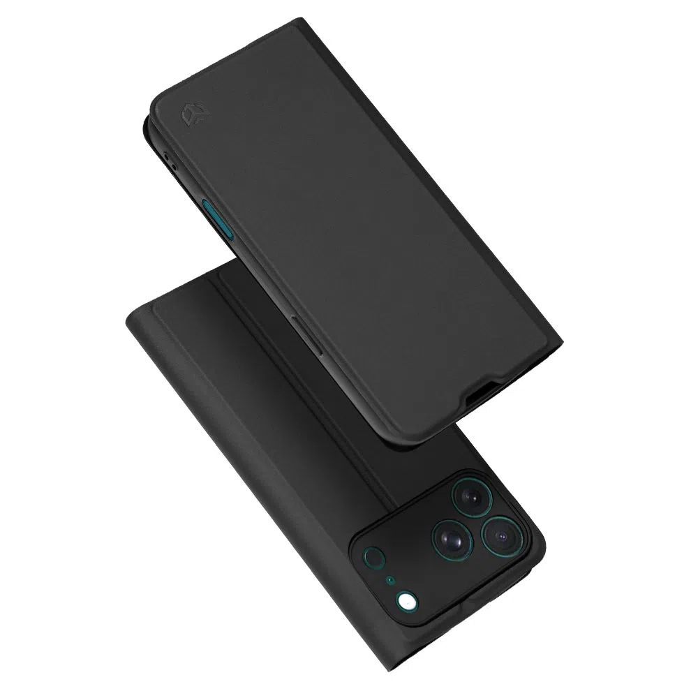 Custodia per Apple iPhone 18 Pro / 17 Pro, Techsuit, Magskin Book, Nera — 1