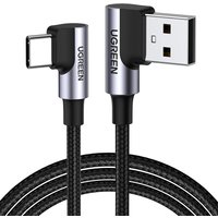 Cavo Dati e Ricarica USB-A - USB-C UGREEN US176 Angled, 18W, 3m, Grigio